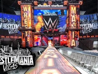 Blick auf die WrestleMania 42 Vegas Stage