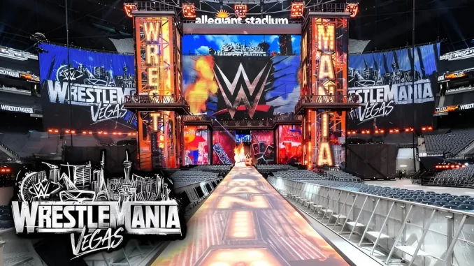 Blick auf die WrestleMania 42 Vegas Stage