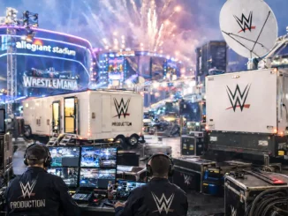 Die WWE-Technik-Crew ist für die Übertragung in Las Vegas vor Ort