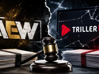 AEW und TrillerTV Logo mit Gerichtshammer