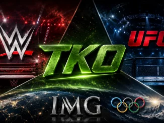 WWE, UFC und TKO Grafik mit IMG-Logo und Olympia