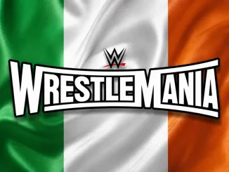 WrestleMania Logo auf Irland Flagge