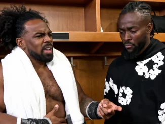Xavier Woods und Kofi Kingston im Backstagebereich