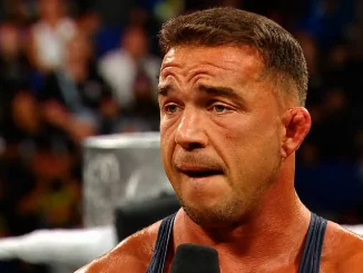 Chad Gable wirkt emotional, nachdenklich und sichtlich von der Situation bewegt