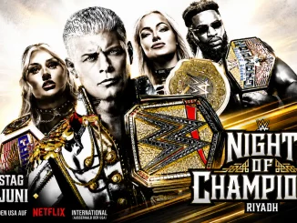 Offizielles WWE Night of Champions Promo Poster mit vier WWE Superstars