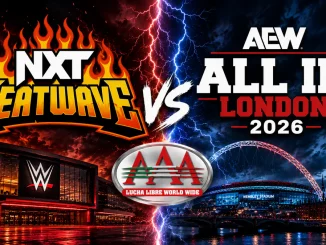 WWE NXT Heatwave gegen AAA und AEW All in London 2026 Grafik