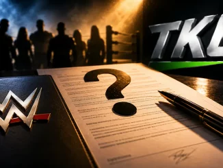 WWE und TKO Vertrag für Wrestler mit Kugelschreiber