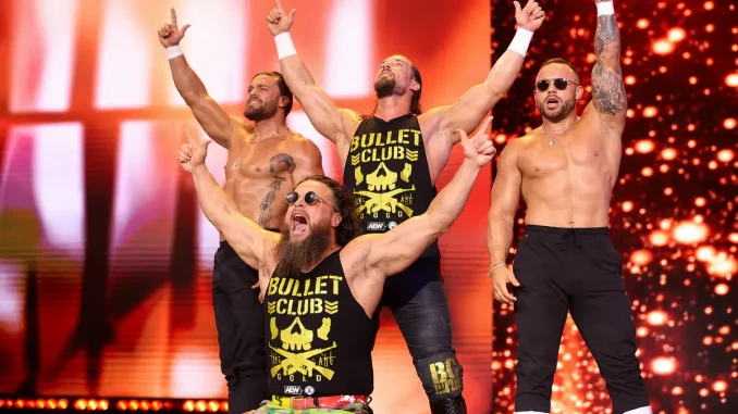 Bullet Club feiern sich auf der Stage