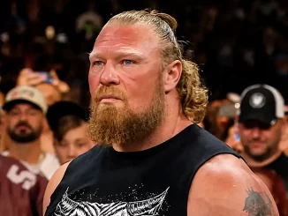 Brock Lesnar starrt zum Ring