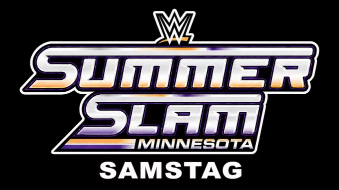 Offizielles WWE SummerSlam 2026 Minnesota Logo für Samstag