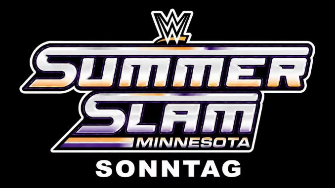 Offizielles WWE SummerSlam 2026 Minnesota Logo für Sonntag