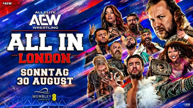 Offizielle neue AEW All In London 2026 Promotion Grafik