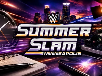 Offizielle SummerSlam 2026 News-Grafik mit Stoppuhr & Kamera